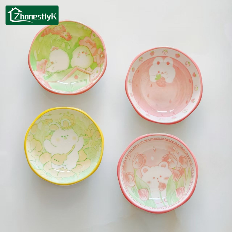 Sauce Dipping Cup - 4개 세트 귀여운 토끼와 새 모양