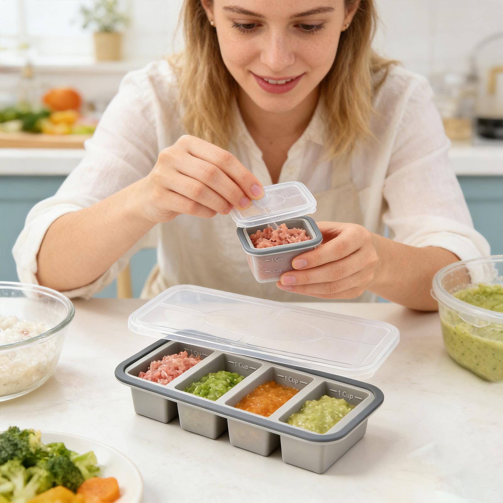 실리콘 냉동고 몰드, 간편 분리형 식품 보관 용기 (수 - Meal Prep Template 리뷰 및 가격