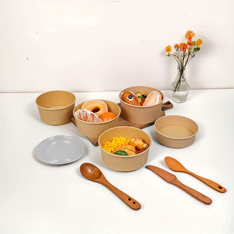 15/30PCS 크래프트 종이 그릇 뚜껑이 있는 일회용 - Meal Prep Bowl 리뷰 및 가격