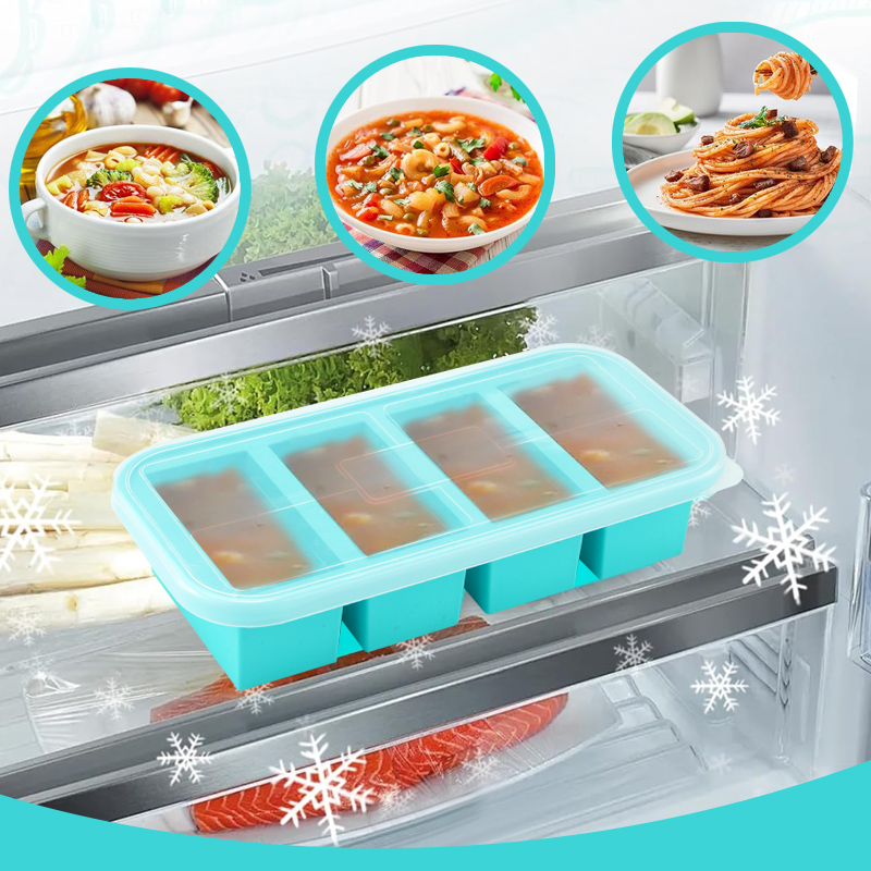 4개의 실리콘 냉동고용 몰드 - 강화된 강철 가장자리가 - Meal Prep Template 리뷰 및 가격
