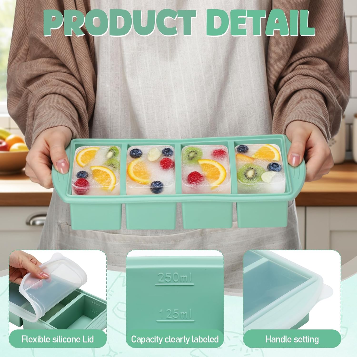 실리콘 냉동 트레이(뚜껑 포함), 수프, 소스, 이유식 - Meal Prep Template 리뷰 및 가격