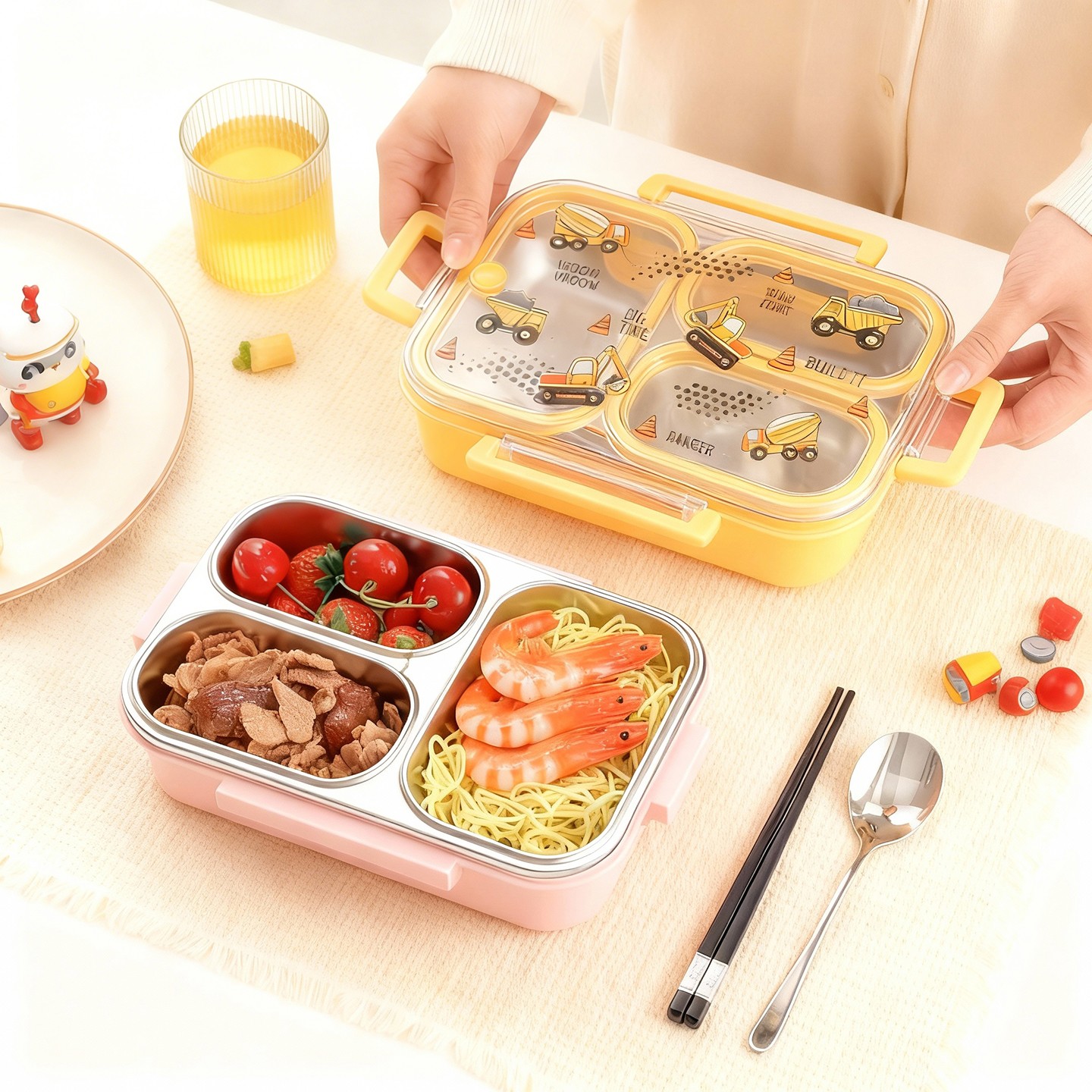 대용량 만화 캐릭터 어린이 도시락 가방 손잡이 포함 휴 - Meal Prep Bowl 리뷰 및 가격